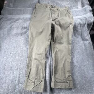 VTG Polo Jeans Co Ralph Lauren Women Sz 10 Stretch Olive Green Crop Pants 90 Y2K